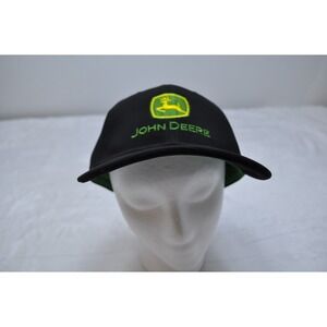 John Deere Hat Cap Fitted Mens Black Green Embroidered Tractor EST 1837 Farming